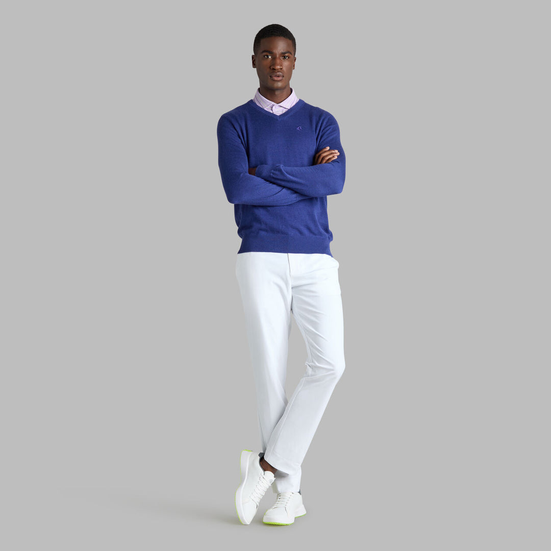 G/FORE UNISEX G SCRIBE VERSE V NECK CASHMERE SWEATER - WISTERIA