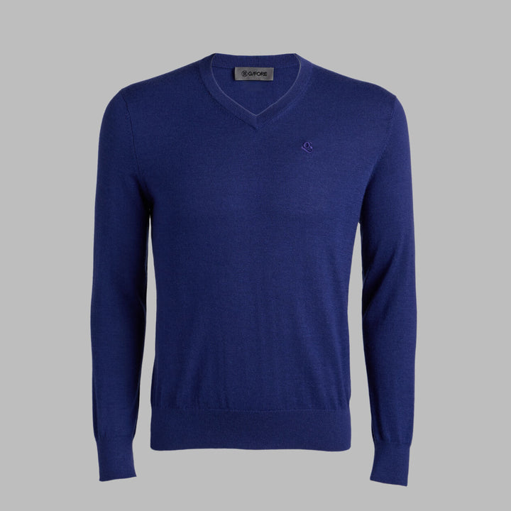G/FORE UNISEX G SCRIBE VERSE V NECK CASHMERE SWEATER - WISTERIA