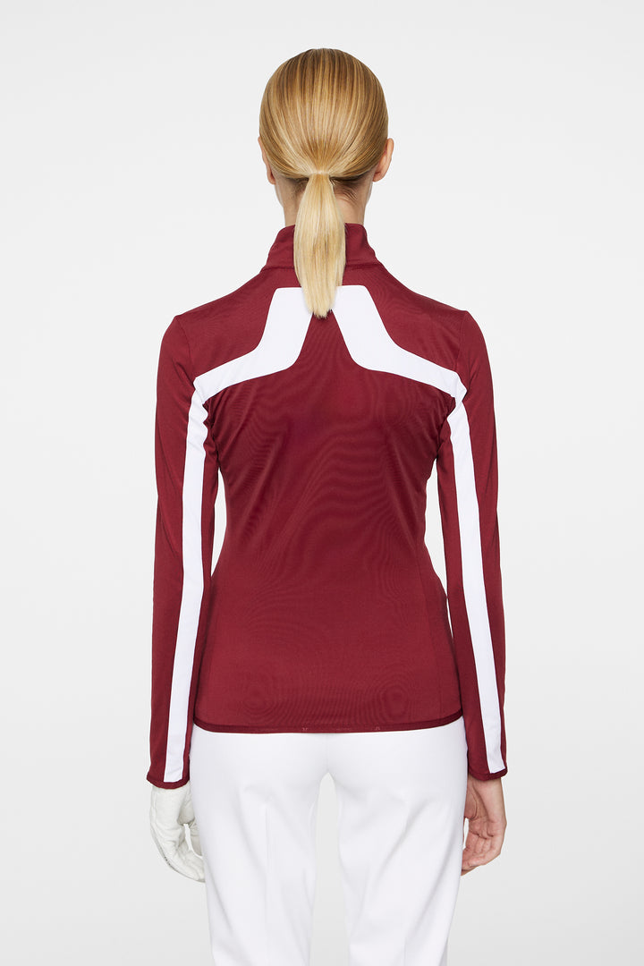 J.Lindeberg Womens Seasonal Janice Mid Layer - CABERNET