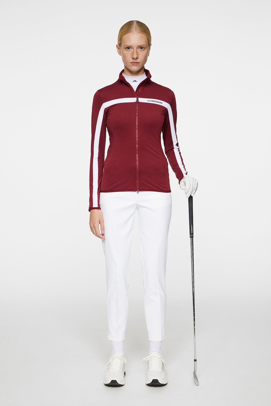 J.Lindeberg Womens Seasonal Janice Mid Layer - CABERNET