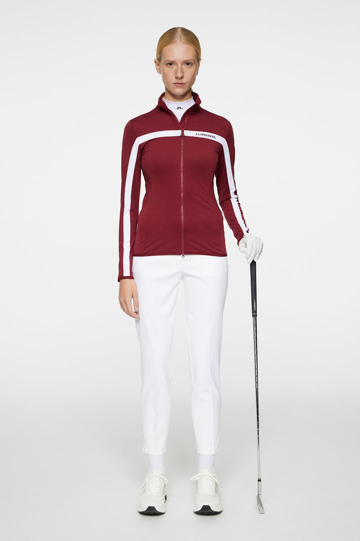 J.Lindeberg Womens Seasonal Janice Mid Layer - CABERNET