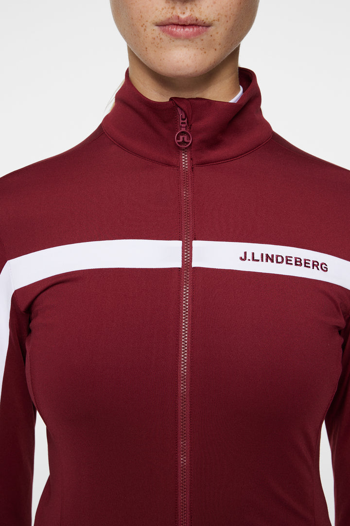 J.Lindeberg Womens Seasonal Janice Mid Layer - CABERNET