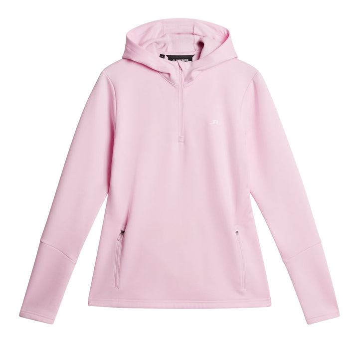 J.Lindeberg Women's AERIAL Quarter Zip Hood - NOSEGAY PINK