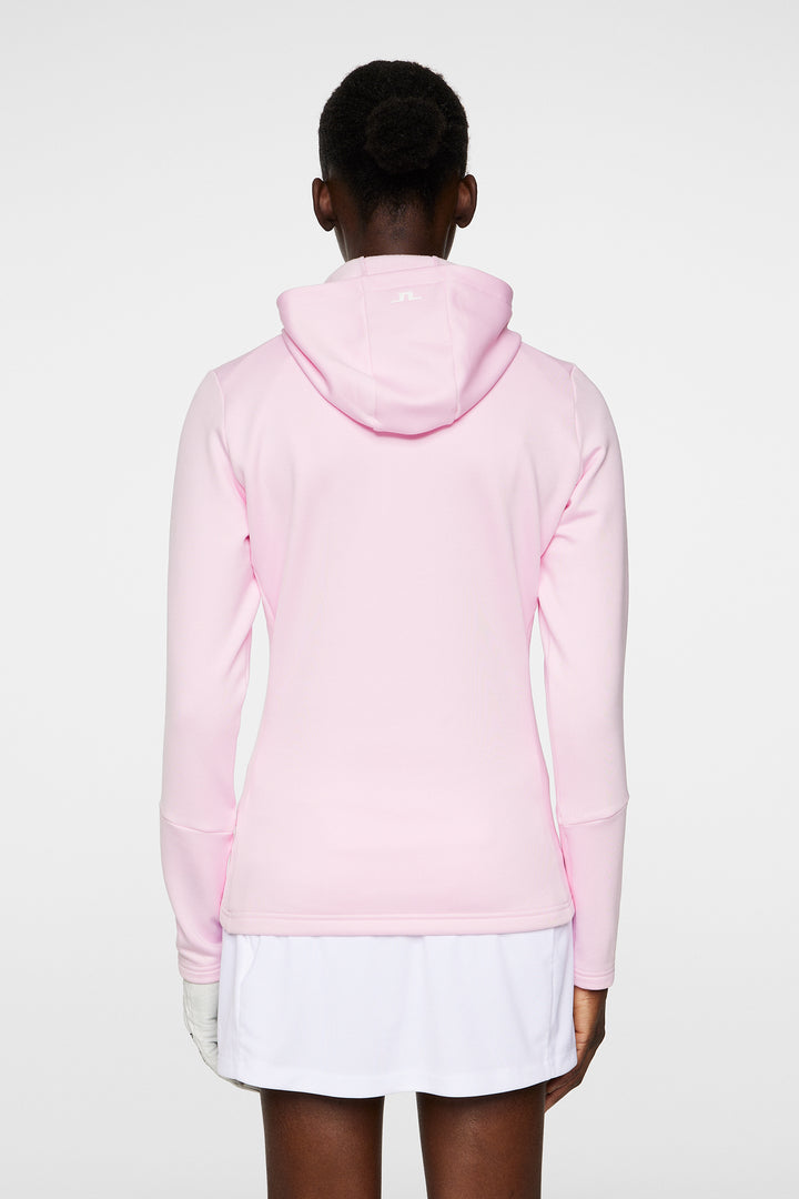 J.Lindeberg Women's AERIAL Quarter Zip Hood - NOSEGAY PINK
