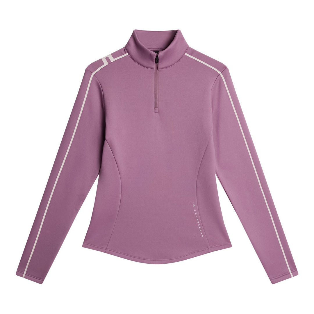J.Lindeberg Women's NEFE Quarterzip Midlayer - VERY GRAPE