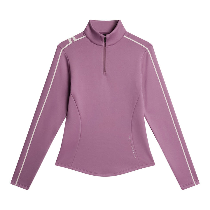 J.Lindeberg Women's NEFE Quarterzip Midlayer - VERY GRAPE