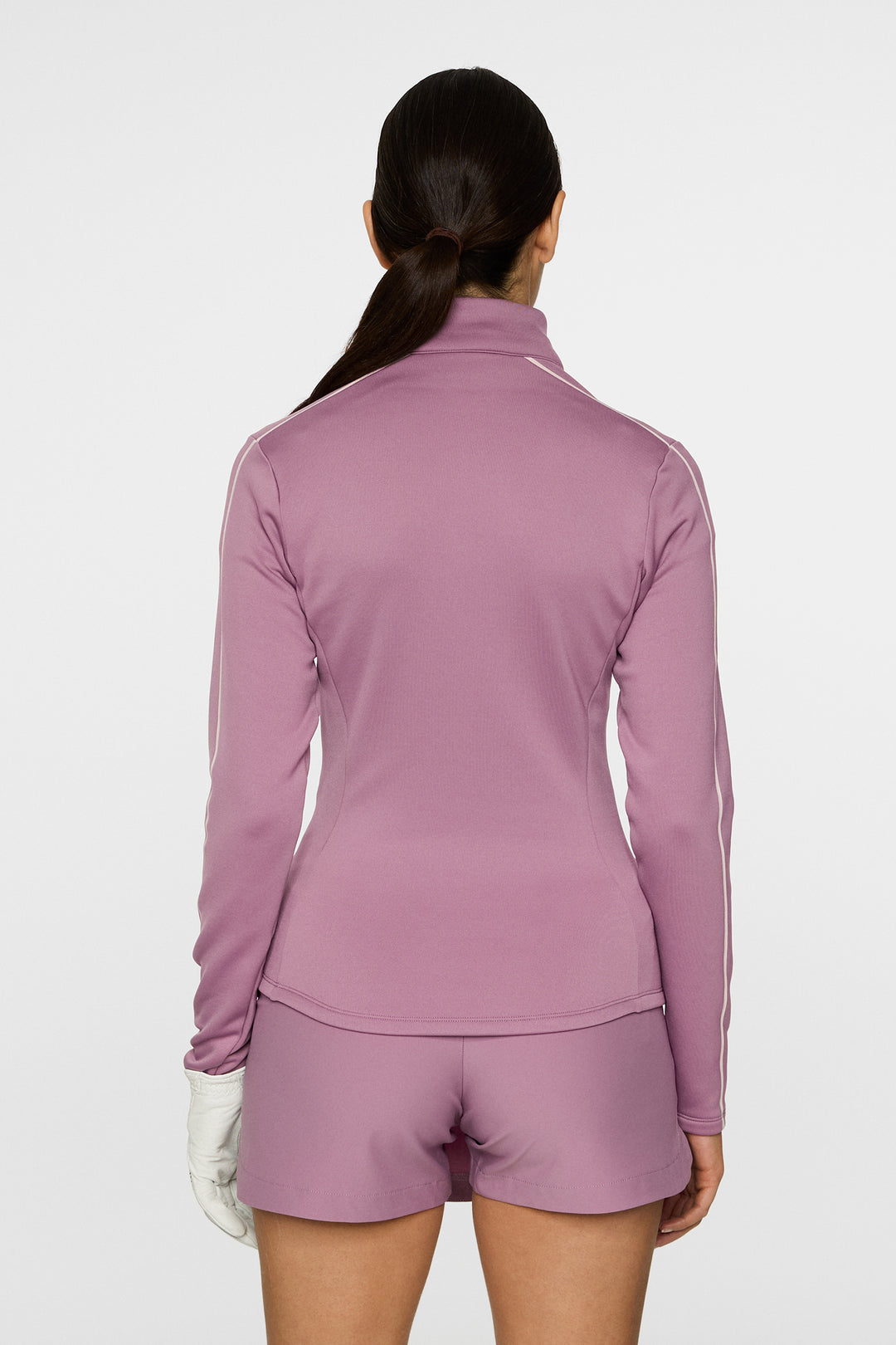 J.Lindeberg Women's NEFE Quarterzip Midlayer - VERY GRAPE