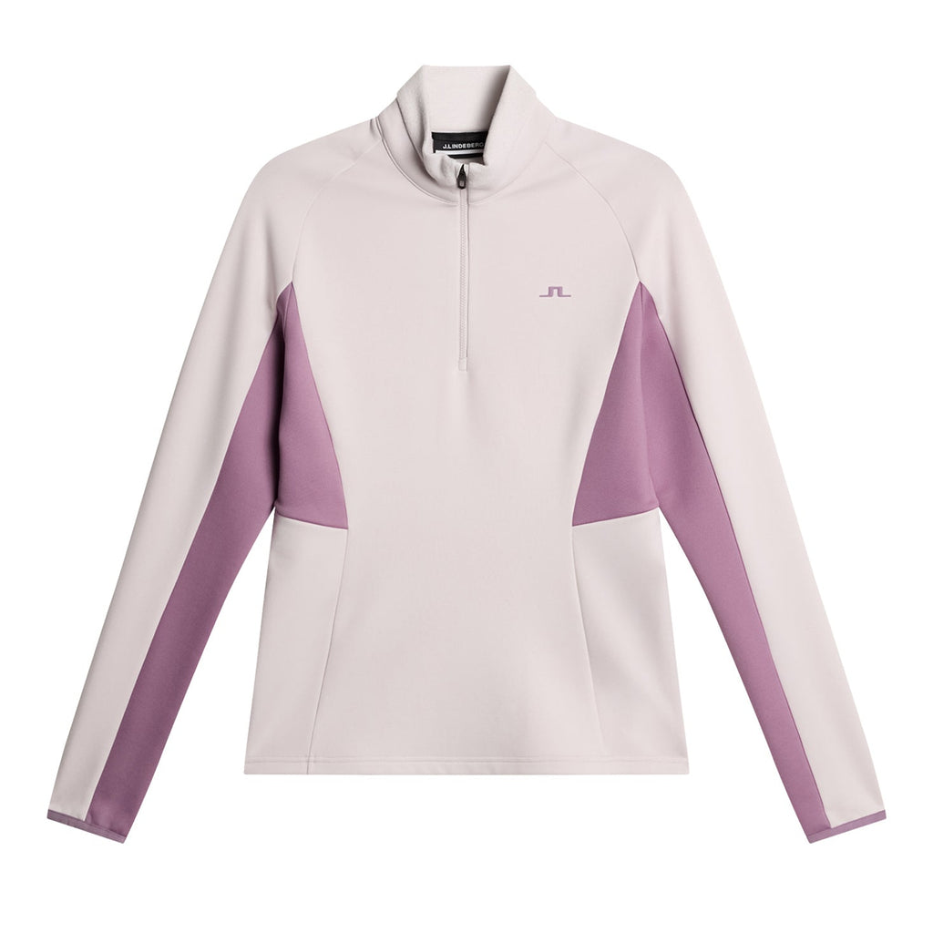J.Lindeberg Women's ARJA Quarterzip Midlayer - GREY LILAC