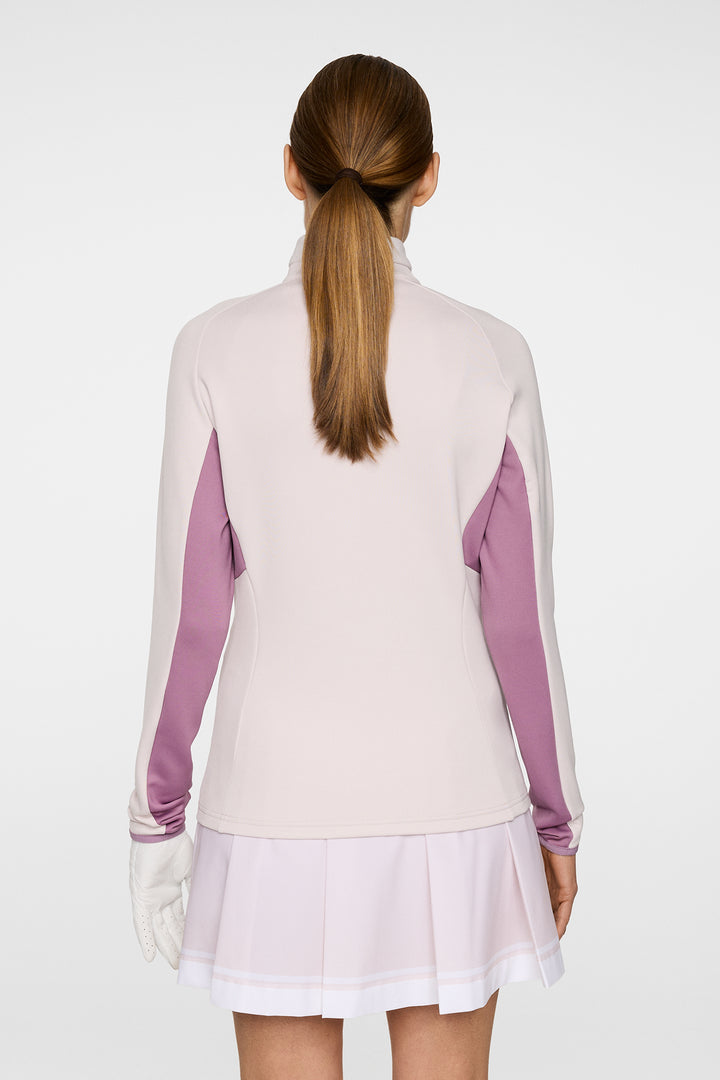 J.Lindeberg Women's ARJA Quarterzip Midlayer - GREY LILAC