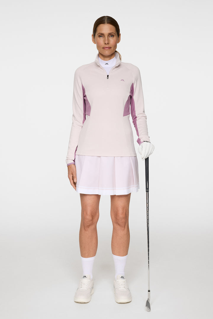 J.Lindeberg Women's ARJA Quarterzip Midlayer - GREY LILAC