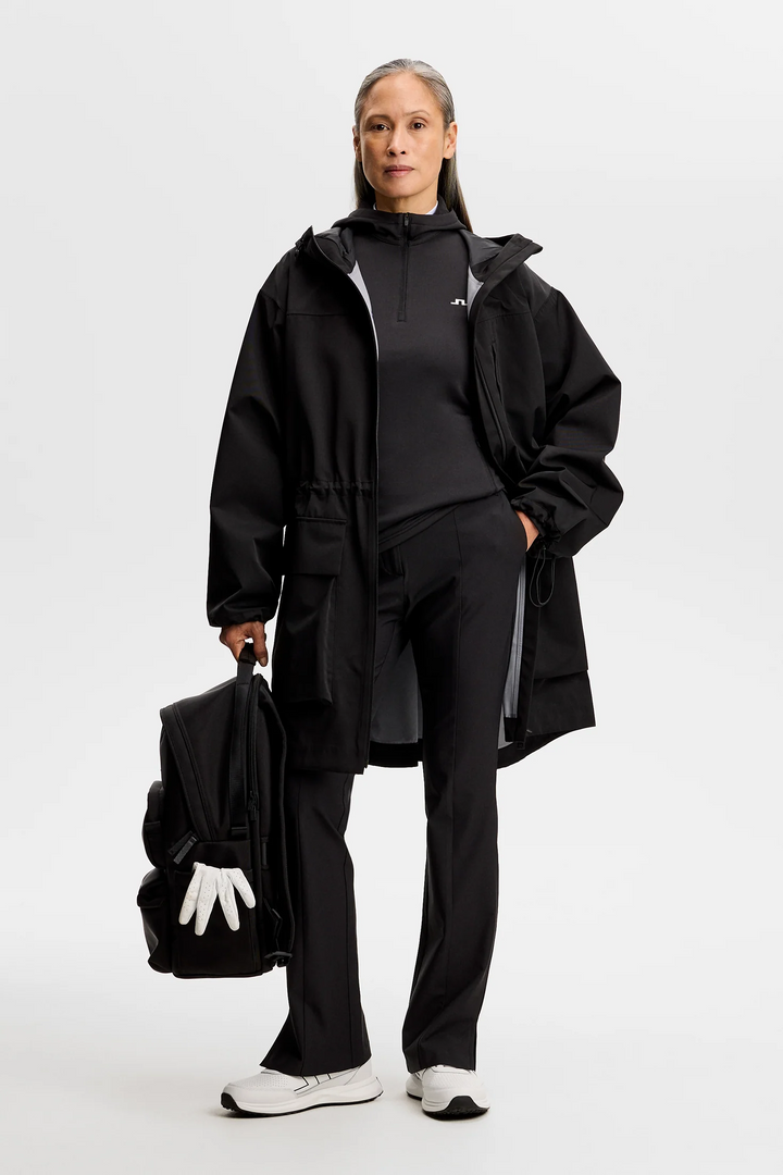 J.Lindeberg Women's Aerielle Quarter Zip Hood - BLACK