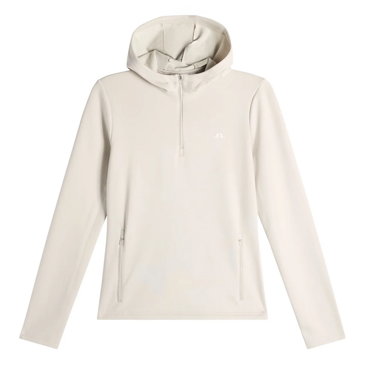 J.Lindeberg Women's Aerielle Quarter Zip Hood - MOONBEAM