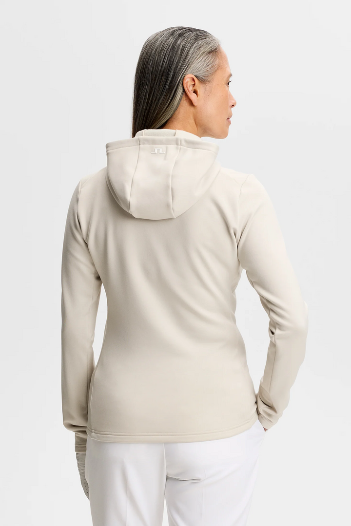J.Lindeberg Women's Aerielle Quarter Zip Hood - MOONBEAM