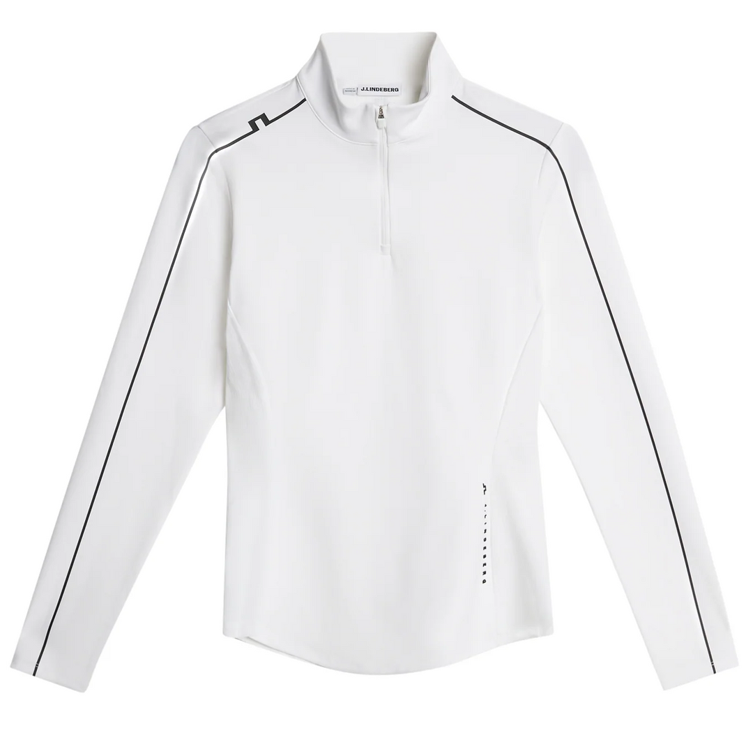 J.Lindeberg Women's Adiola Quarter Zip Mid Layer - WHITE
