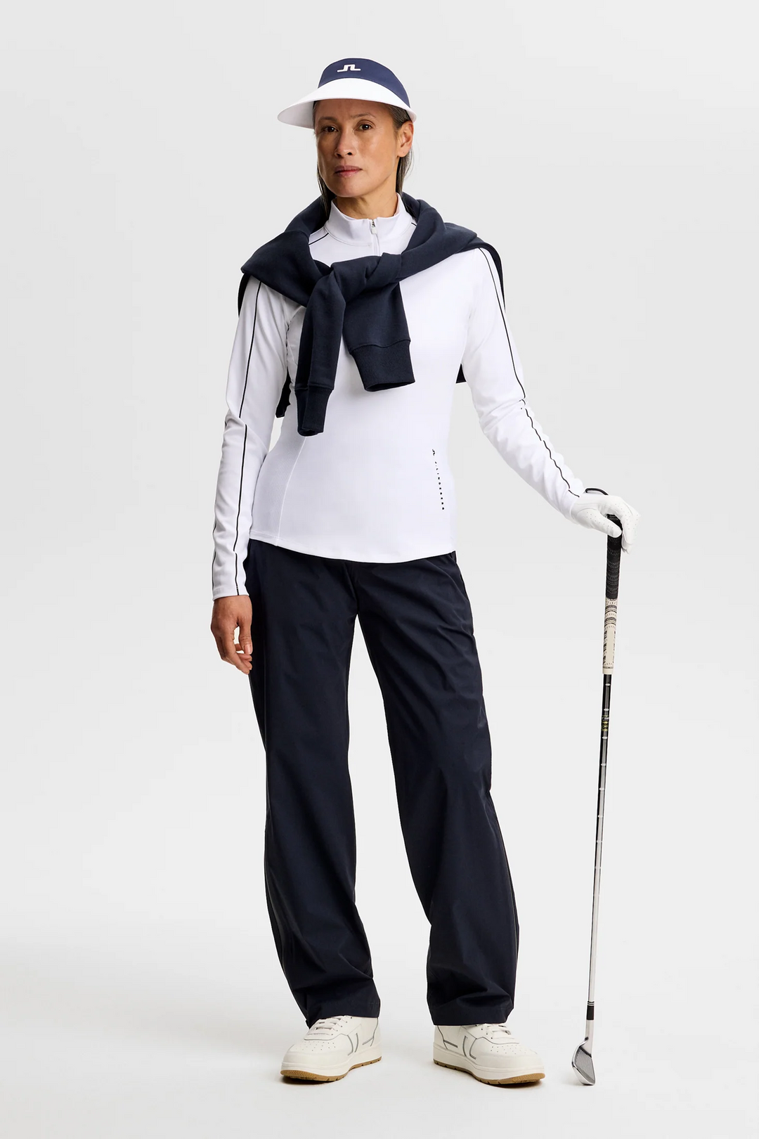 J.Lindeberg Women's Adiola Quarter Zip Mid Layer - WHITE