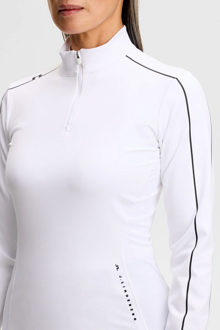 J.Lindeberg Women's Adiola Quarter Zip Mid Layer - WHITE