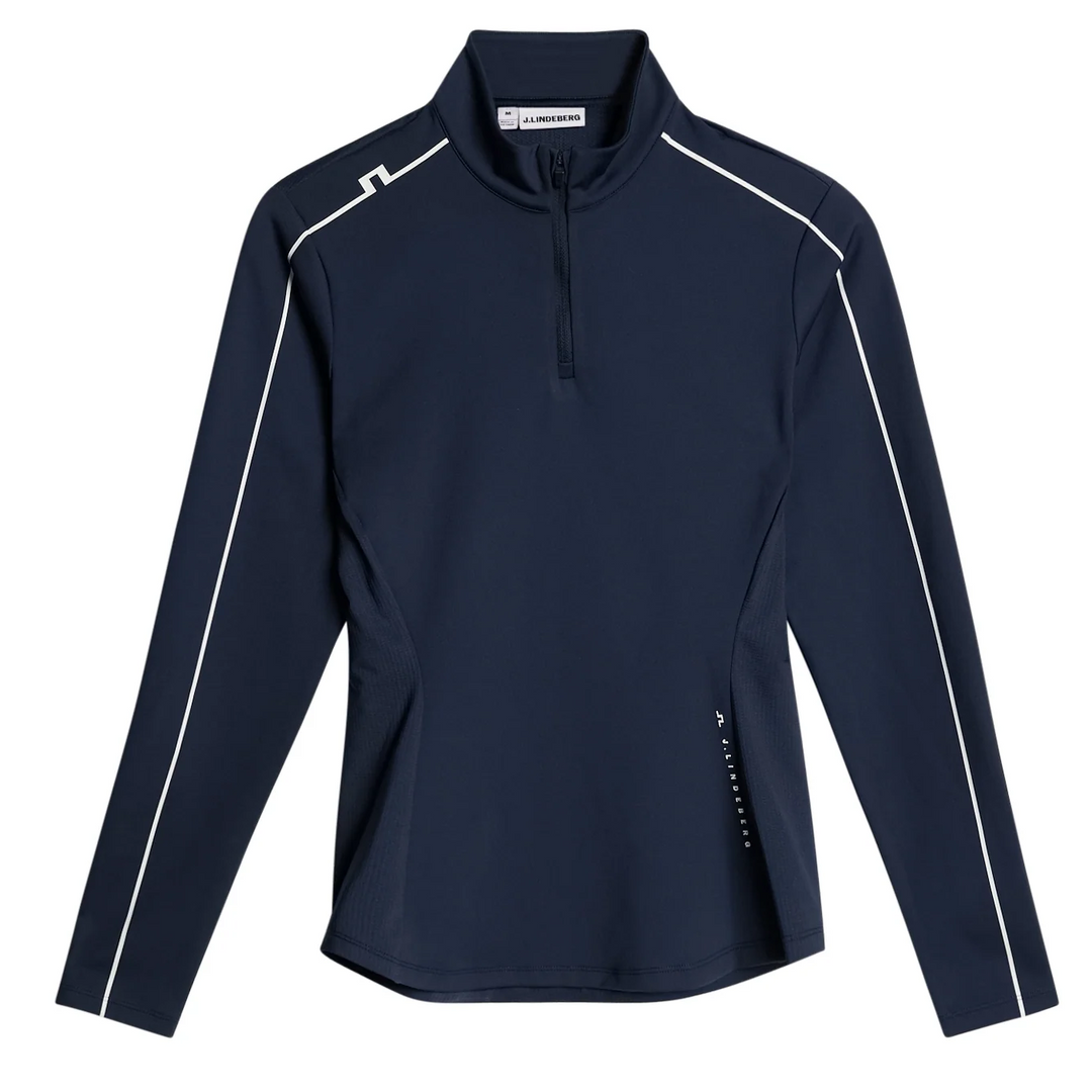 J.Lindeberg Women's Adiola Quarter Zip Mid Layer - NAVY