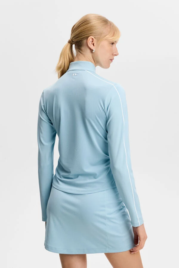 J.Lindeberg Women's Adiola Quarter Zip Mid Layer - FORGET ME NOT