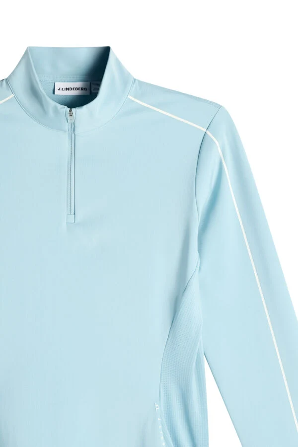 J.Lindeberg Women's Adiola Quarter Zip Mid Layer - FORGET ME NOT