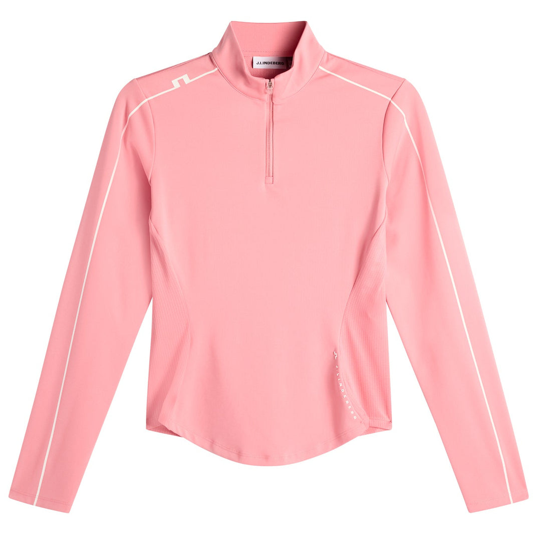 J.Lindeberg Women's Adiola Quarter Zip Mid Layer - FLAMINGO PLUME