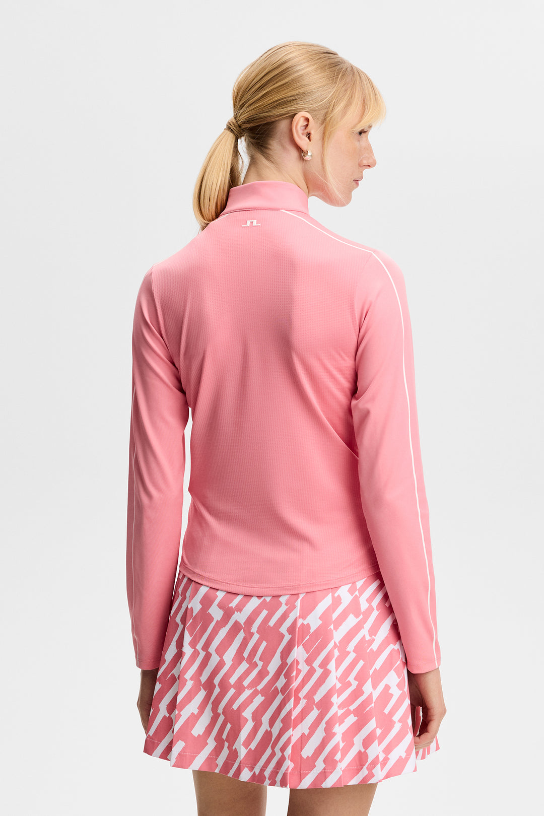 J.Lindeberg Women's Adiola Quarter Zip Mid Layer - FLAMINGO PLUME