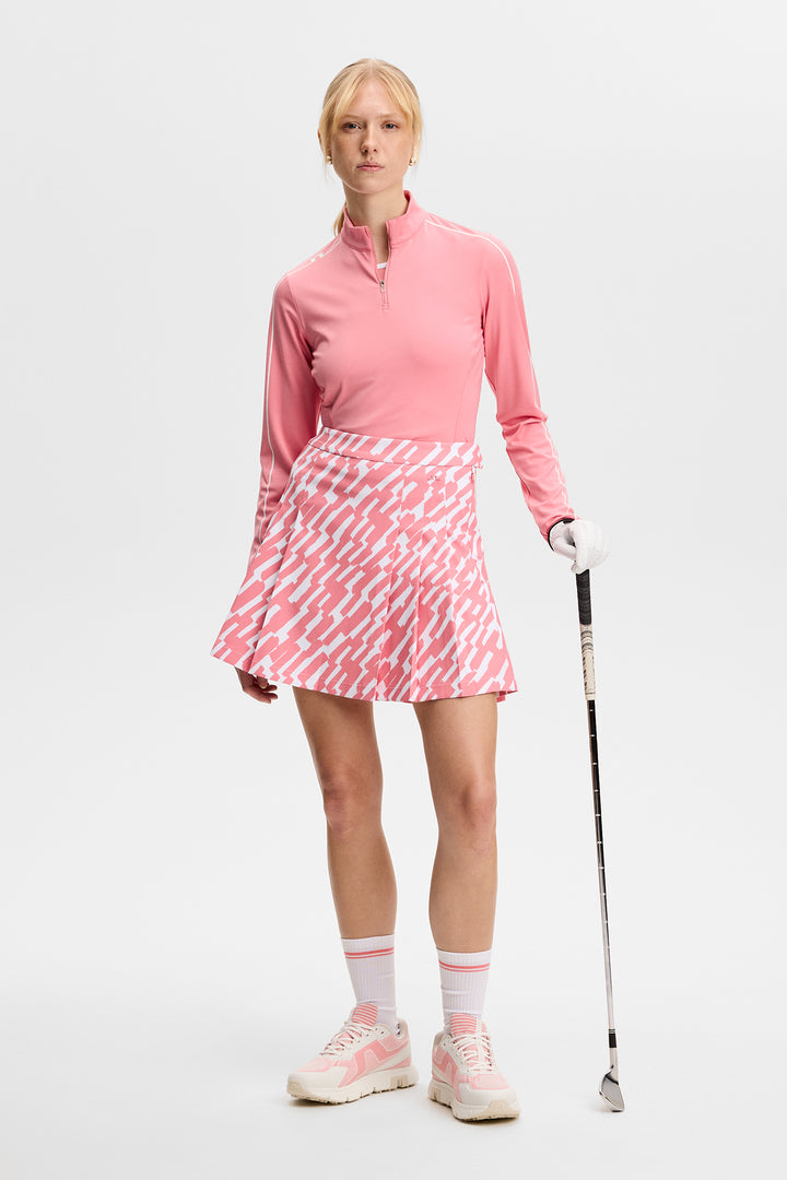 J.Lindeberg Women's Adiola Quarter Zip Mid Layer - FLAMINGO PLUME