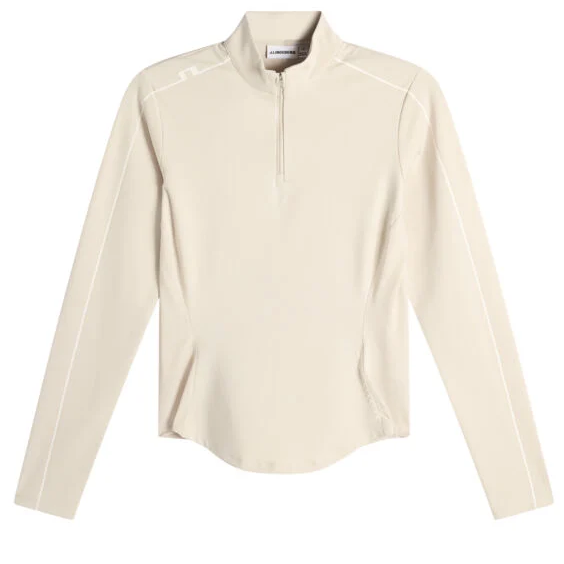 J.Lindeberg Women's Adiola Quarter Zip Mid Layer - MOONBEAM