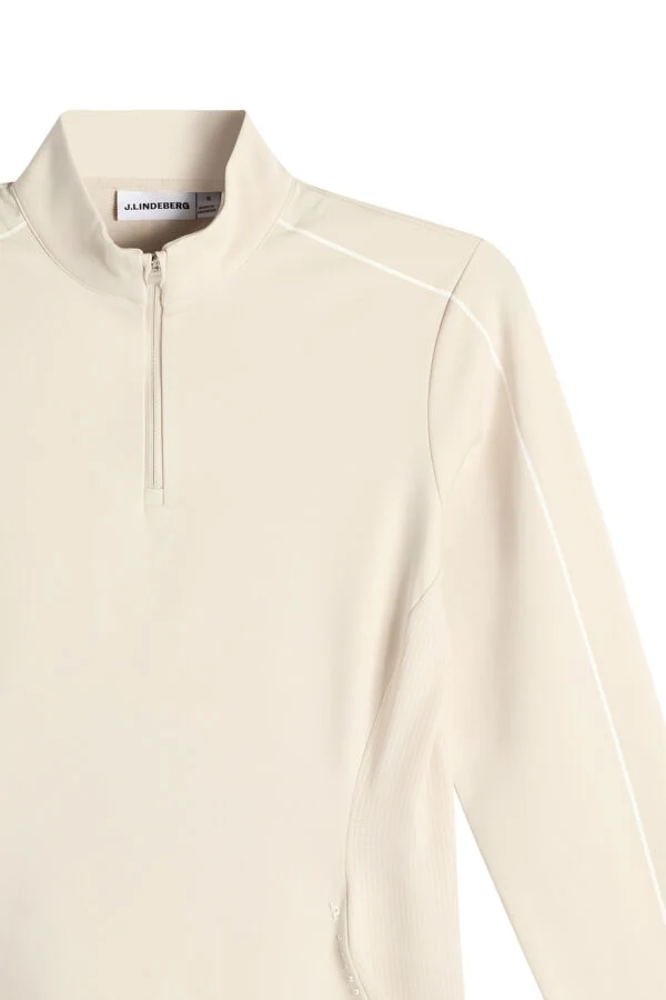 J.Lindeberg Women's Adiola Quarter Zip Mid Layer - MOONBEAM