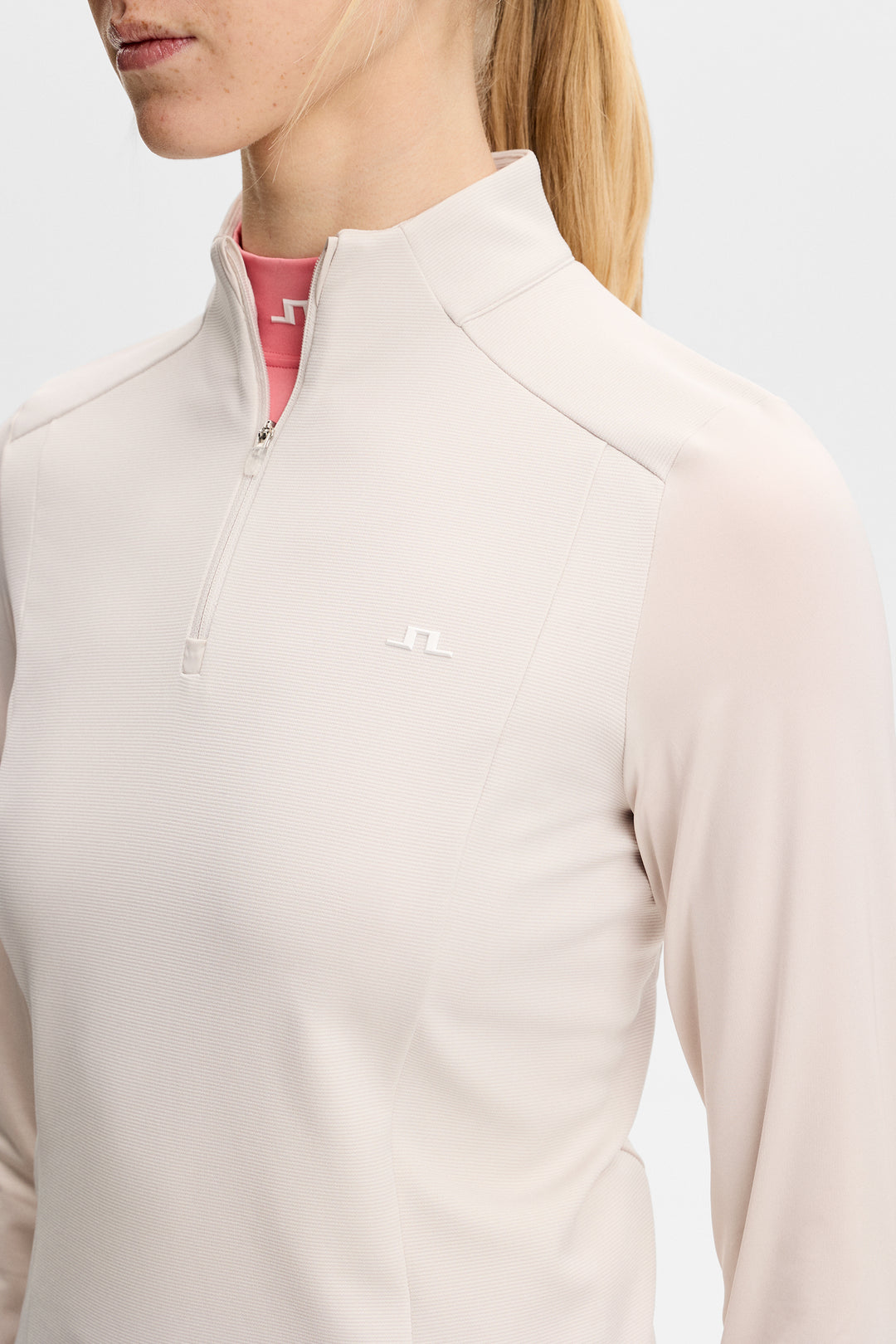 J.Lindeberg Women's Cindy Quarter Zip Mid Layer - MOONBEAM
