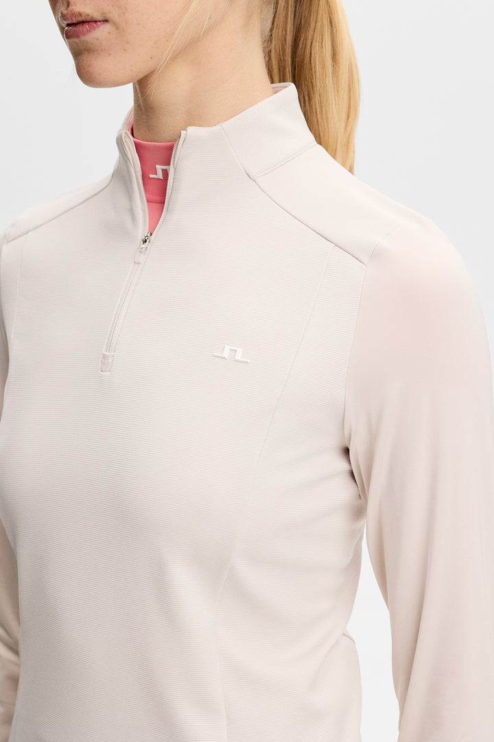 J.Lindeberg Women's Cindy Quarter Zip Mid Layer - MOONBEAM