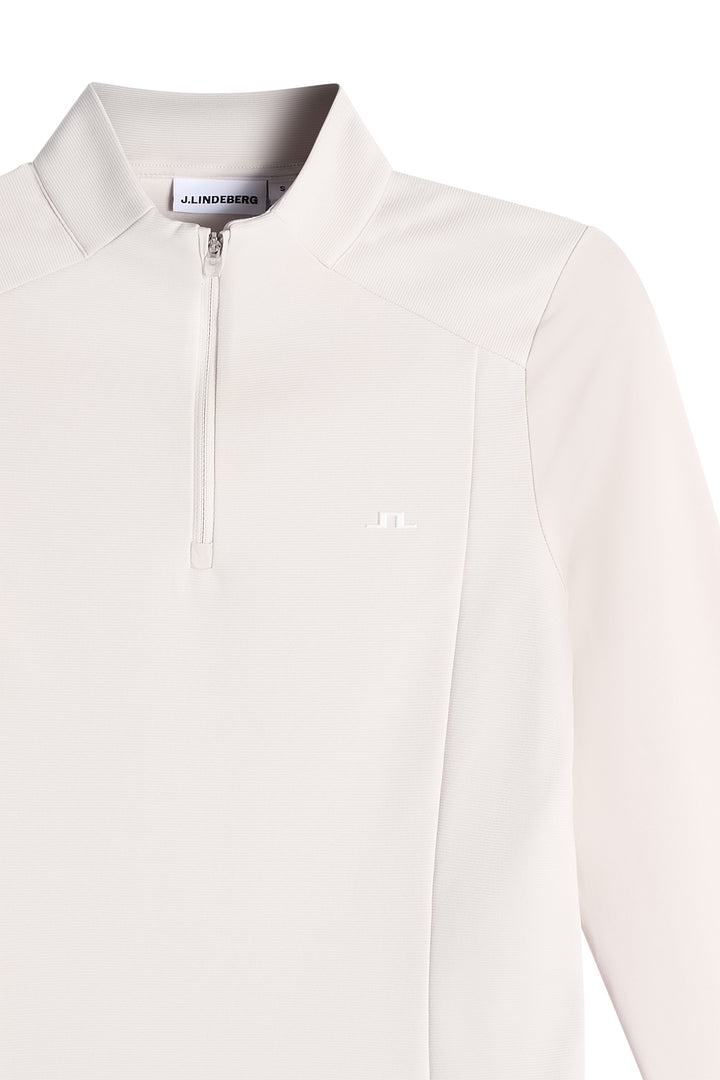 J.Lindeberg Women's Cindy Quarter Zip Mid Layer - MOONBEAM