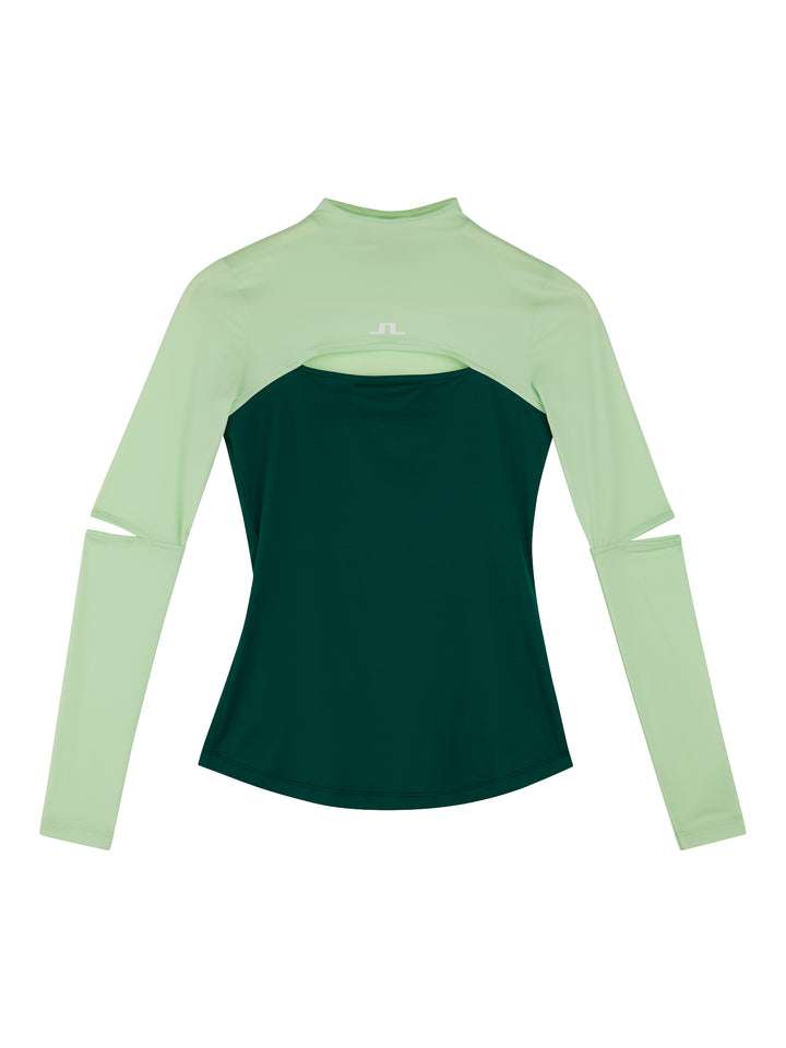 J.Lindeberg Womens Danielle Top Long Sleeve - PATINA GREEN