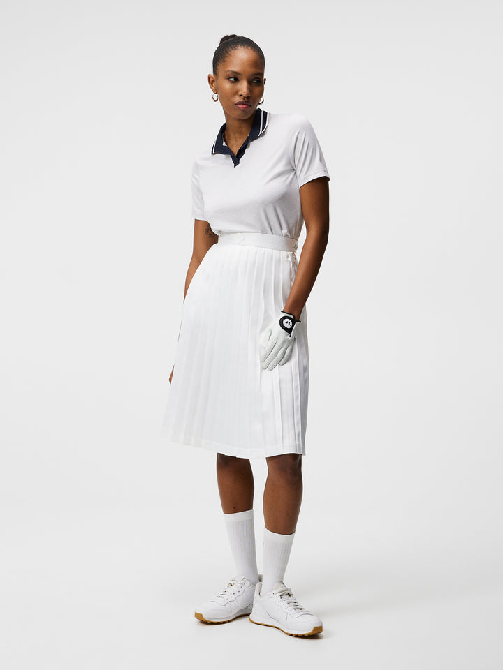 J.Lindeberg Womens Sammy Tech Polo Shirt Short Sleeve - CLOUD WHITE