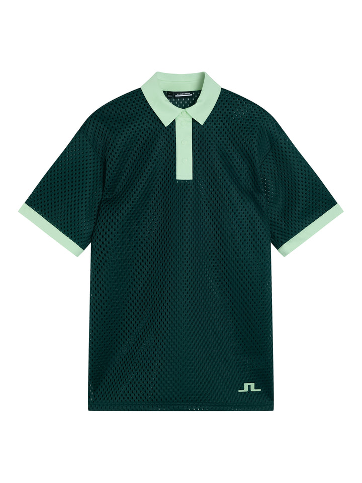 J.Lindeberg Womens Tina Tech Polo Shirt Short Sleeve - RAIN FOREST