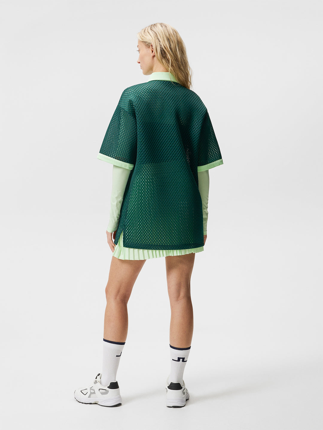 J.Lindeberg Womens Tina Tech Polo Shirt Short Sleeve - RAIN FOREST