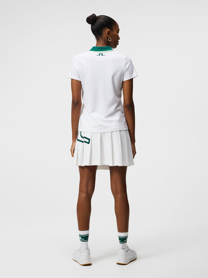 J.Lindeberg Womens Alea Tech Polo Shirt Short Sleeve - WHITE