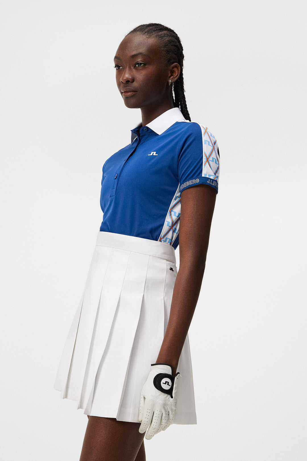 J.Lindeberg Womens Damai Short Sleeve Polo - ESTATE BLUE