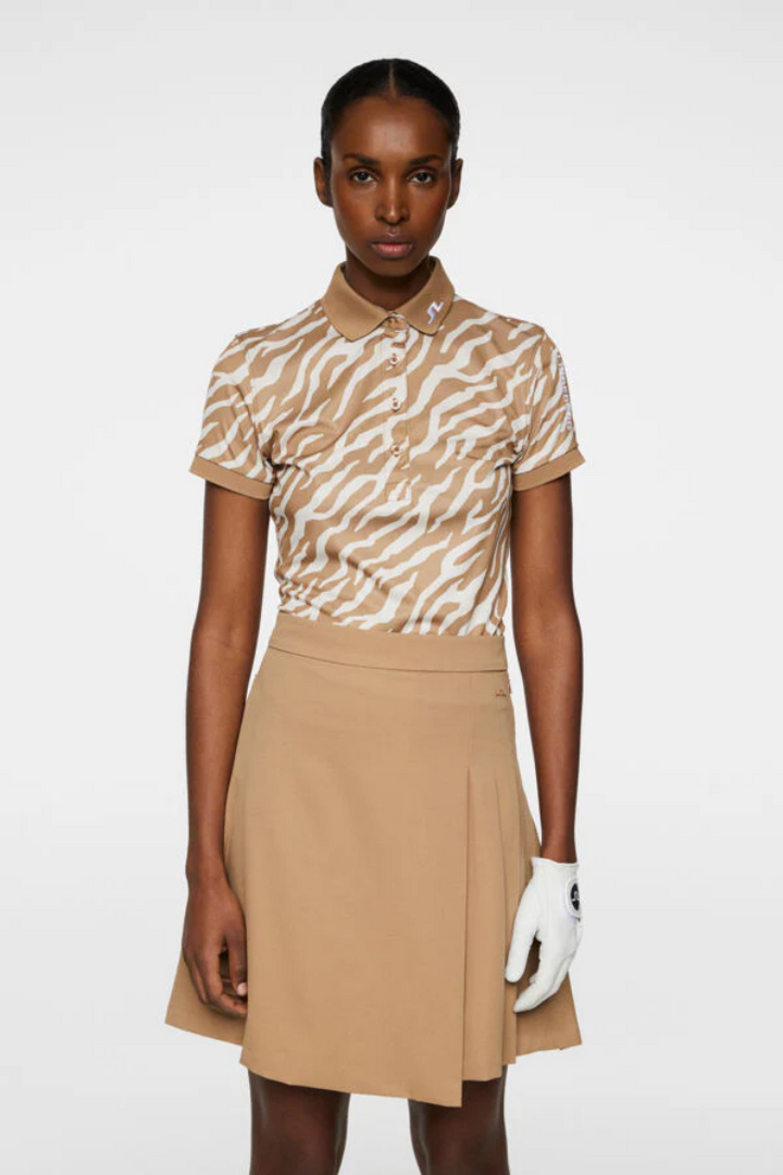 J.Lindeberg Women's TOUR TECH PRINT Polo - TOUR TIGERS EYE