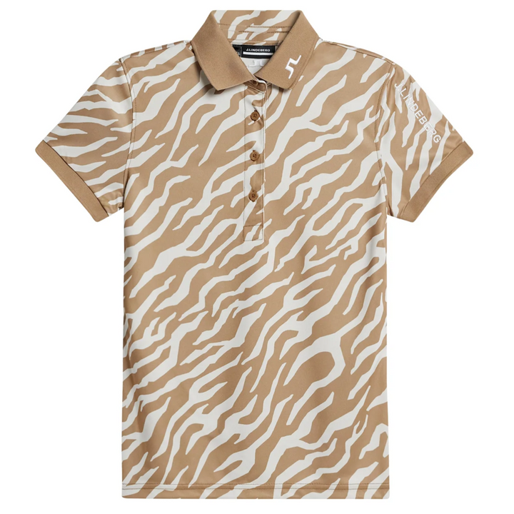 J.Lindeberg Women's TOUR TECH PRINT Polo - TOUR TIGERS EYE