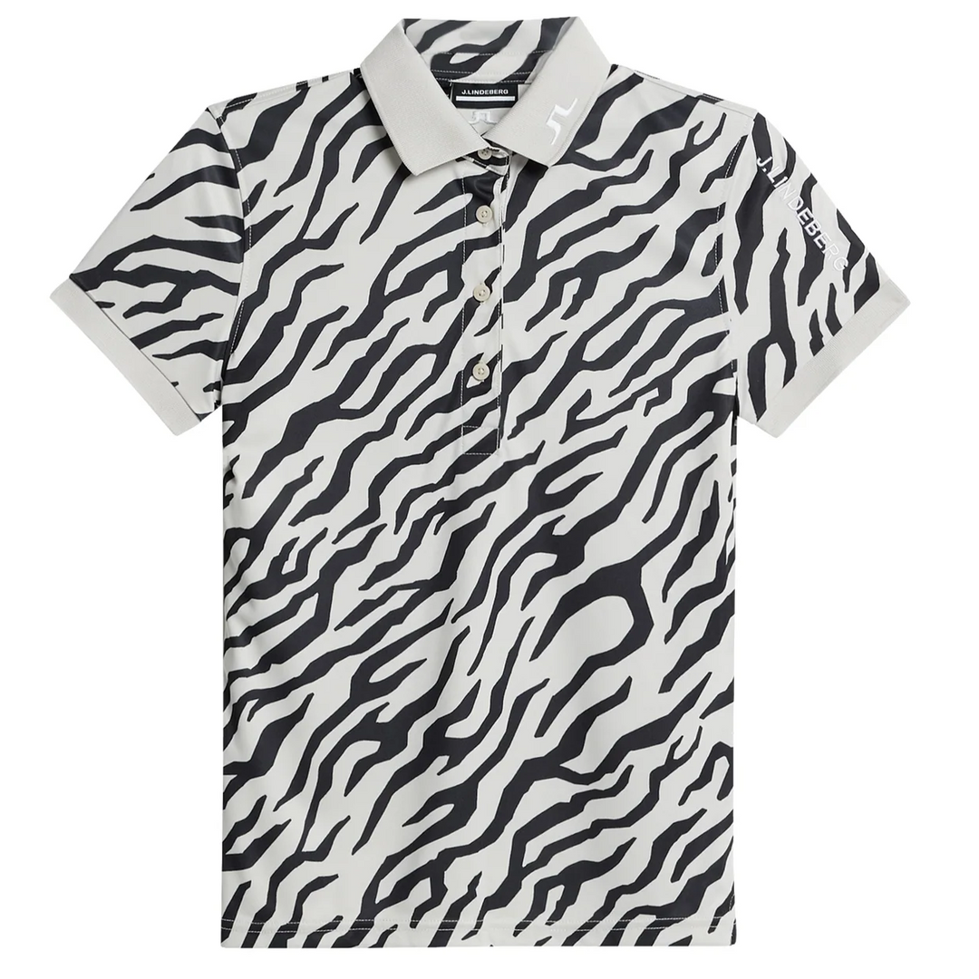 J.Lindeberg Women's TOUR TECH PRINT Polo - TOUR TIGER MOONBEAM