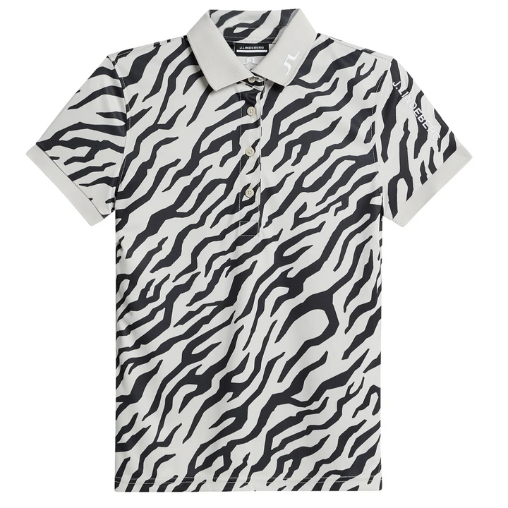 J.Lindeberg Women's TOUR TECH PRINT Polo - TOUR TIGER MOONBEAM