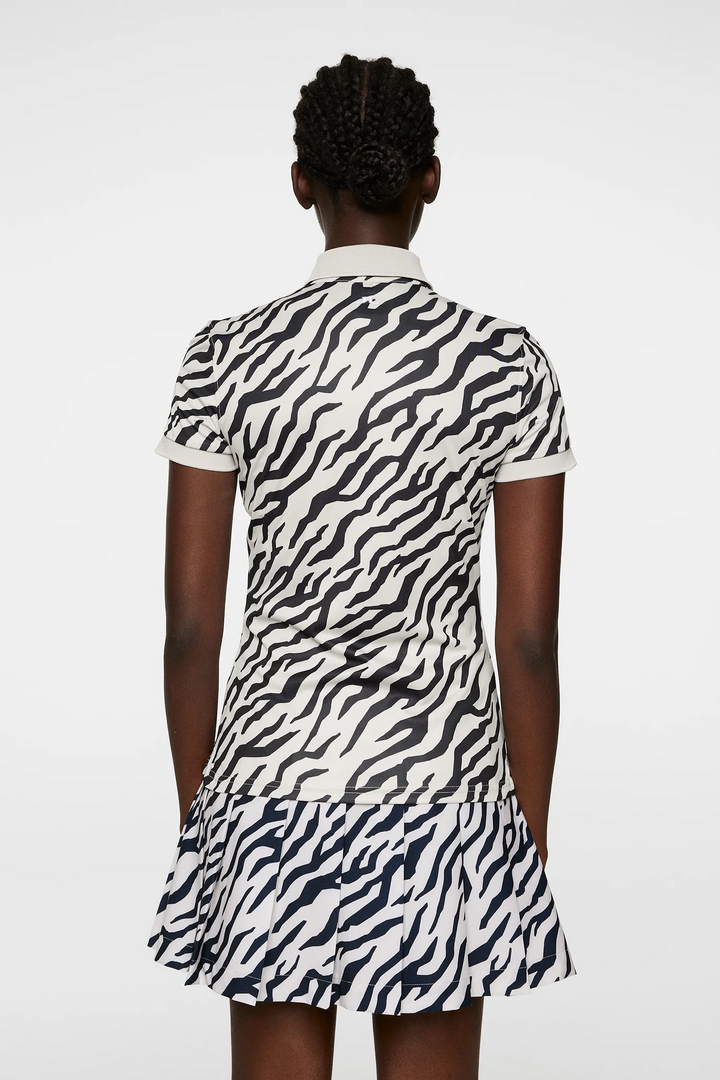 J.Lindeberg Women's TOUR TECH PRINT Polo - TOUR TIGER MOONBEAM