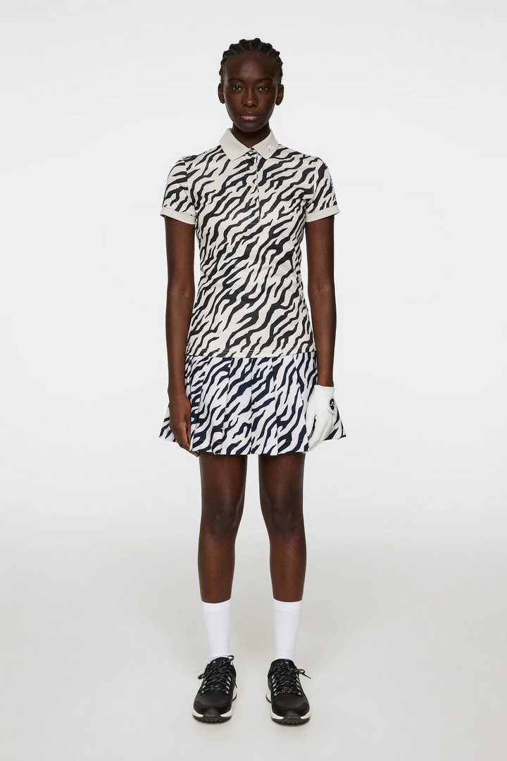 J.Lindeberg Women's TOUR TECH PRINT Polo - TOUR TIGER MOONBEAM