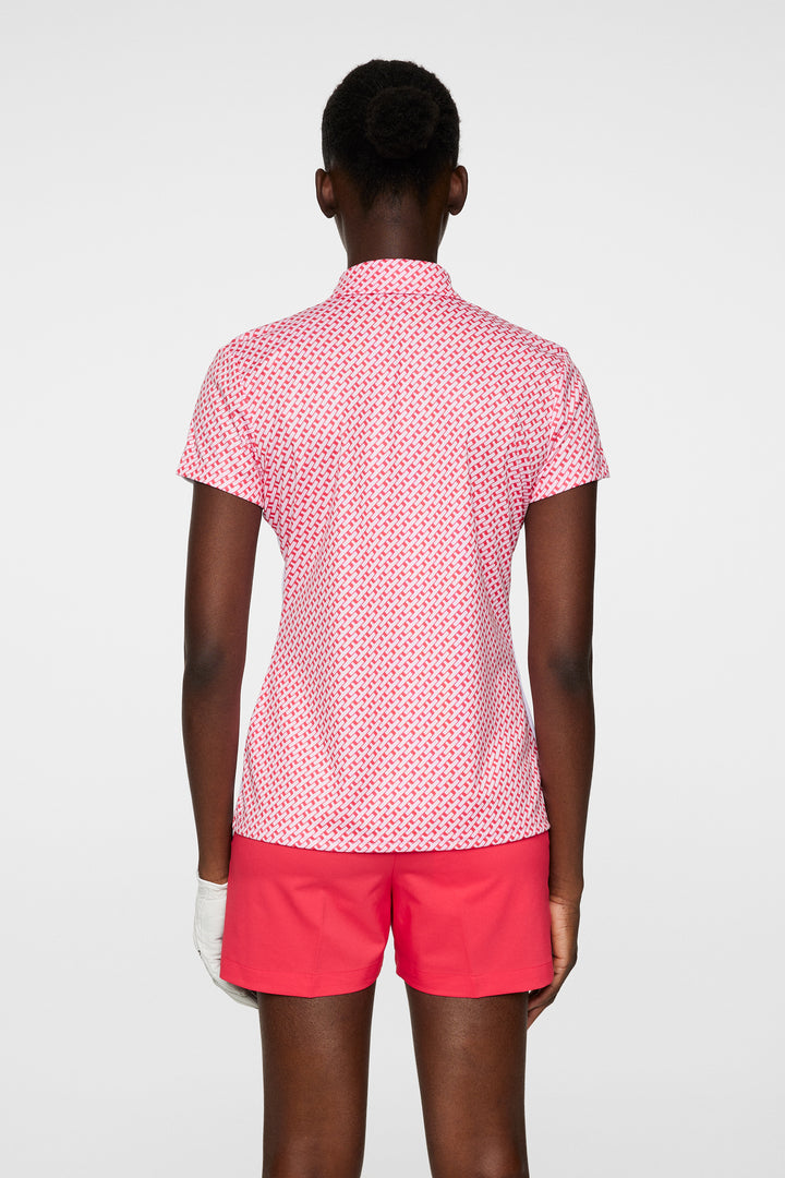 J.Lindeberg Women's CARA Print Polo - WHITE