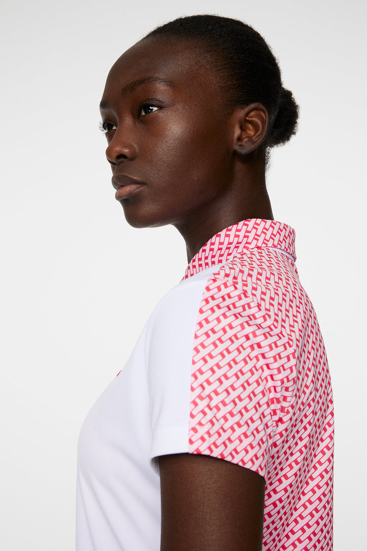 J.Lindeberg Women's CARA Print Polo - WHITE
