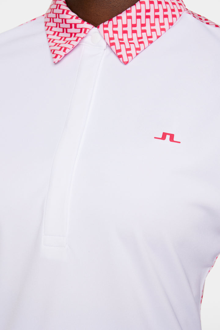 J.Lindeberg Women's CARA Print Polo - WHITE