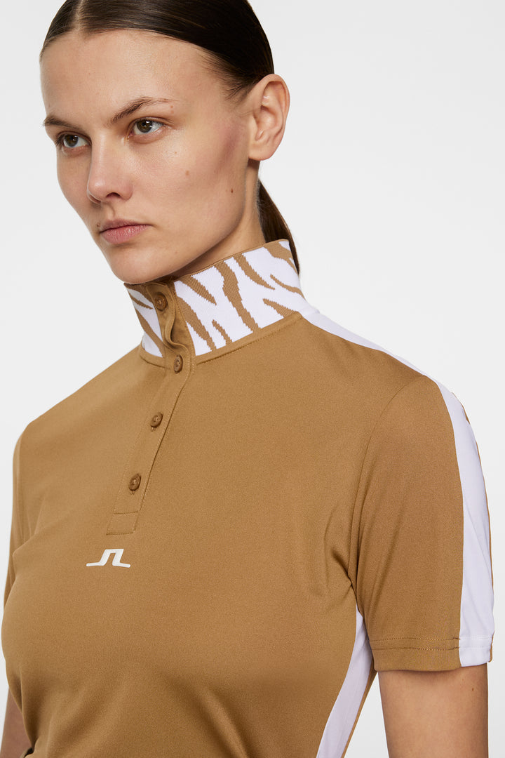 J.Lindeberg Women's PIP Polo - TIGERS EYE