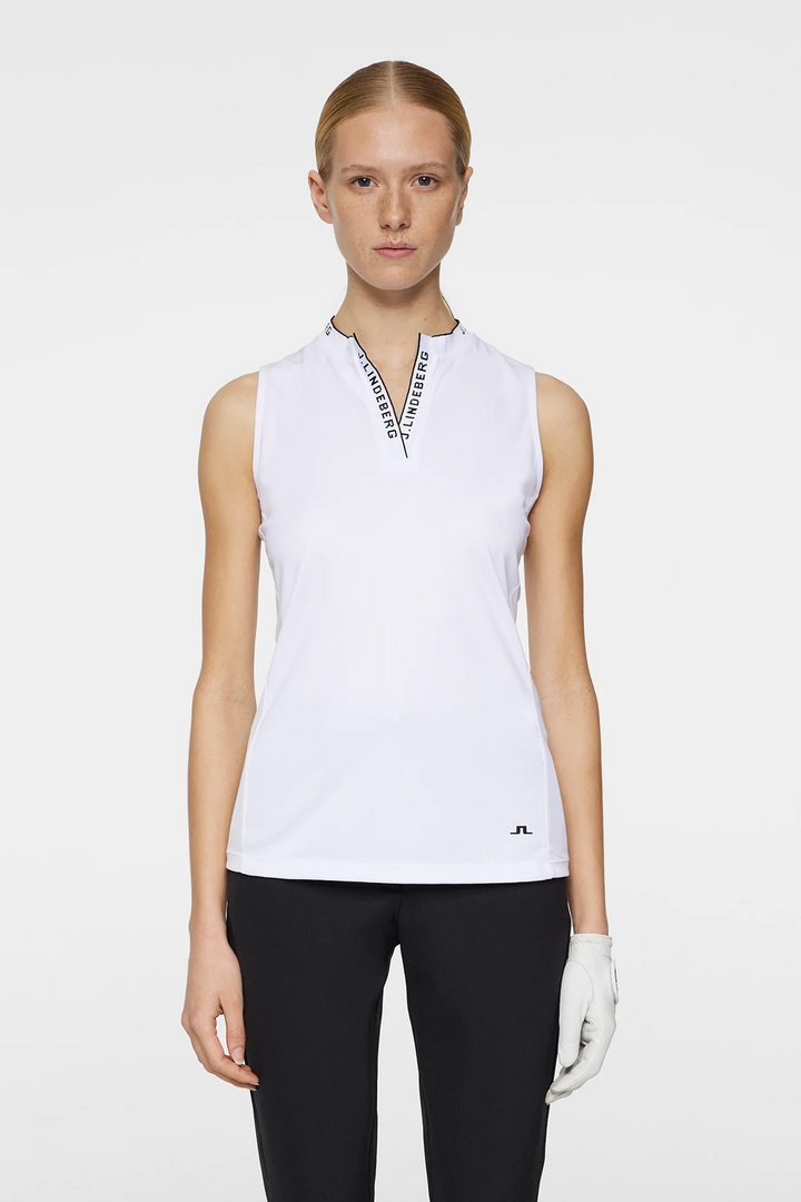 J.Lindeberg Women's LEYA Sleeveless Polo - WHITE