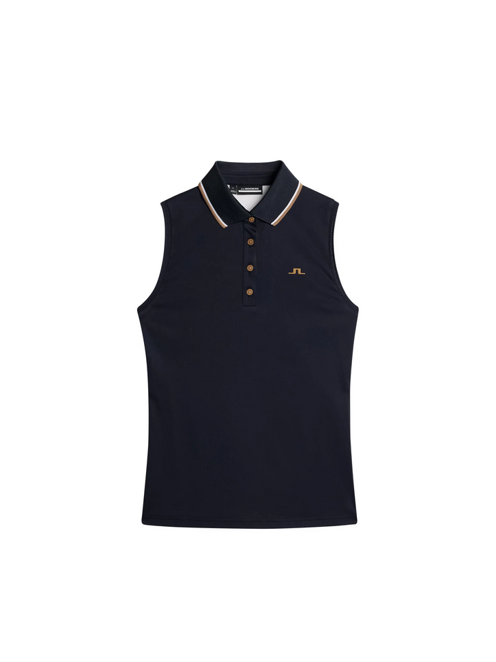 J.Lindeberg Women's SWING Sleeveless Polo - JL NAVY