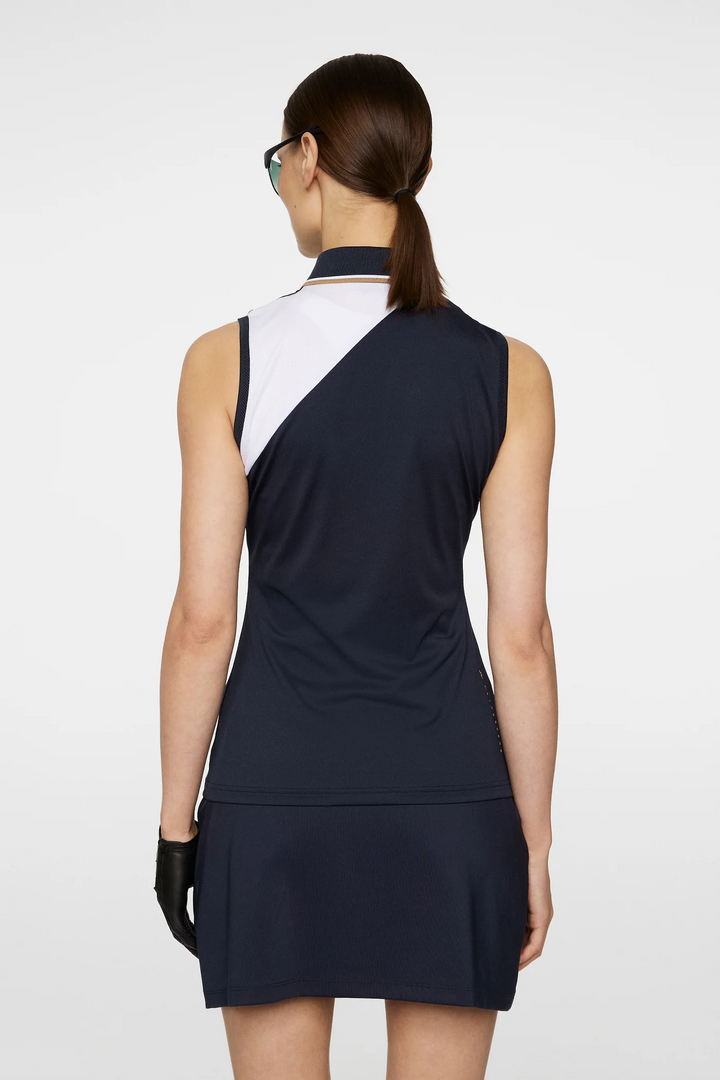 J.Lindeberg Women's SWING Sleeveless Polo - JL NAVY